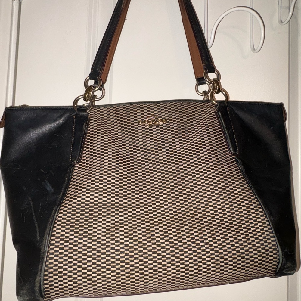 Coach Madison Large Check Tote ~ Well Loved
